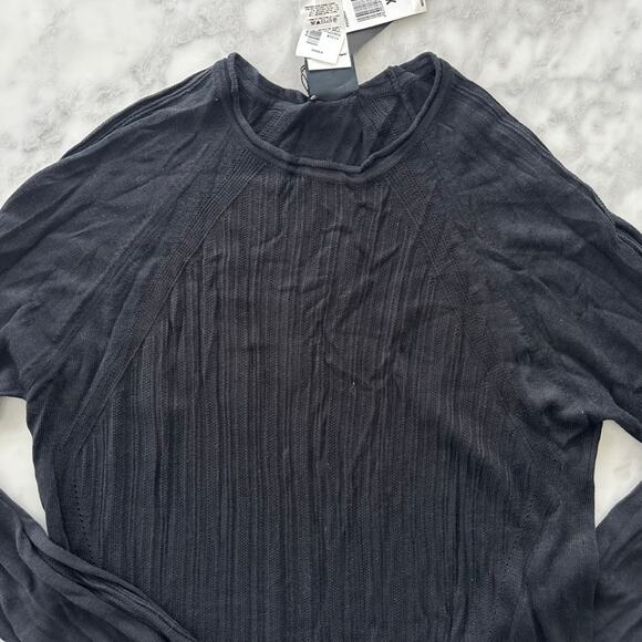 Just Cavalli Ribbed Rayon/Wool Black Sweater XL NWT $530 Oversized Crewneck - Picture 2 of 6
